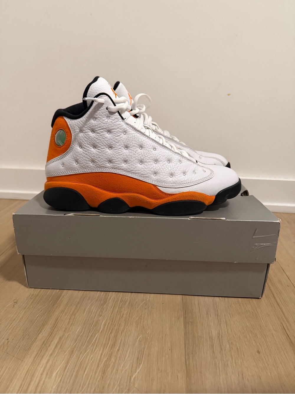Air Jordan 13 Retro Starfish White/Orange & Black Sneakers